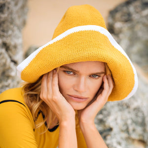 BLOOM LINE Crochet Sun Hat, in Energizing Yellow