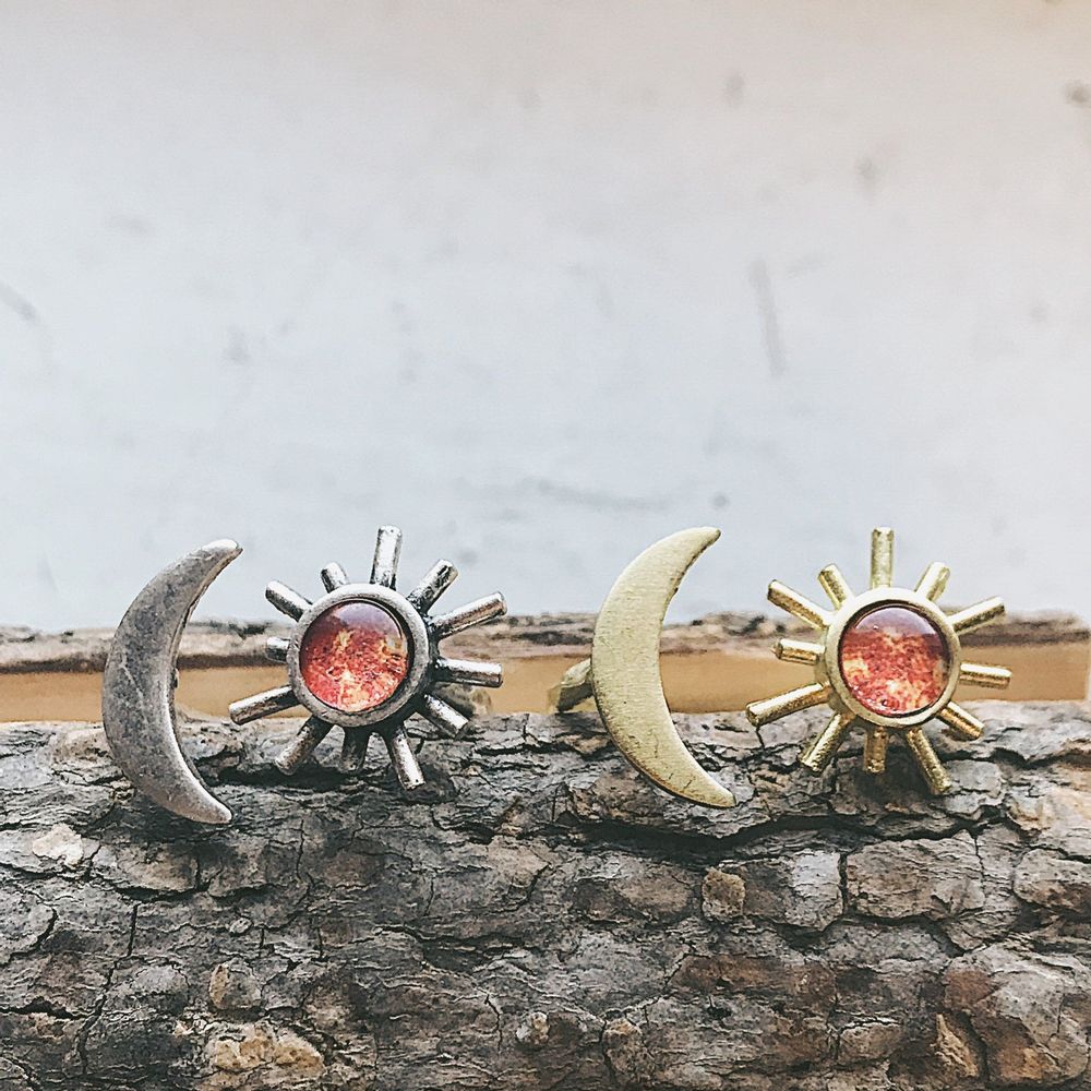 Sun and Moon Sculptural Statement Ring