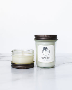 White Rose Scent Coconut Wax Candle